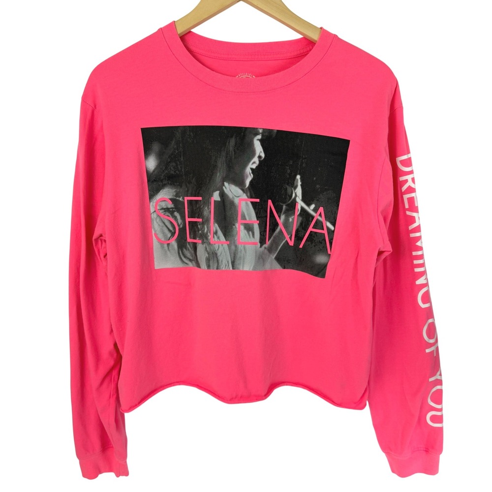 Official Selena Merchandise Pink Cropped Long Sleeve Graphic Tee 2XL 2019